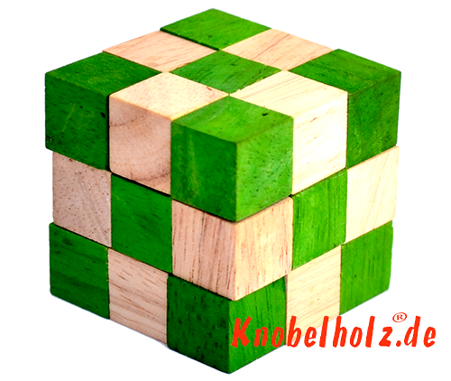 snake cube level green holzspiel holzpuzzle woodenpuzzle brainteaser