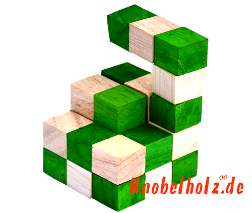 Anleitung des Snake Cube Puzzle Grün der Level Box Schritt 7 der Anleitung des Puzzle aus Holz Anleitung des Snake Cube Puzzle Grün der Level Box Schritt 7 der Anleitung des Puzzle aus Holz