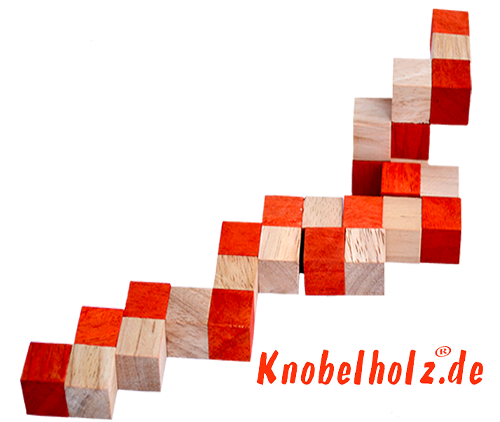 kostka pozioma węża rozwiązanie pomarańczowy krok 2 rozwiązanie węża sześcian drewniane puzzle