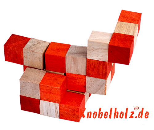 kostka pozioma węża rozwiązanie pomarańczowy krok 10 rozwiązanie węża sześcian drewniane puzzle