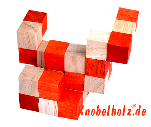 kostka pozioma węża rozwiązanie pomarańczowy krok 9 rozwiązanie węża sześcian drewniane puzzle