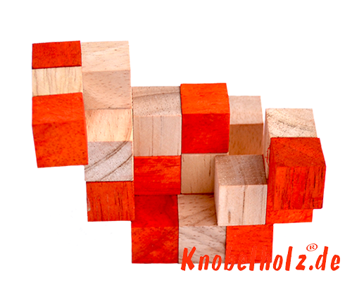 kostka pozioma węża rozwiązanie pomarańczowy krok 7 rozwiązanie węża sześcian drewniane puzzle