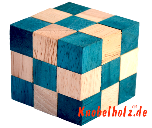 serpent cube de turquoise à partir de la solution de collecte de puzzle bois
