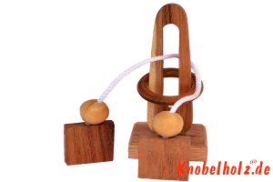 Samanea Holz Schnurpuzzle wie Weinflaschen puzzle, bottle puzzle, Get the Drink, Flaschenpuzzle, string puzzle,