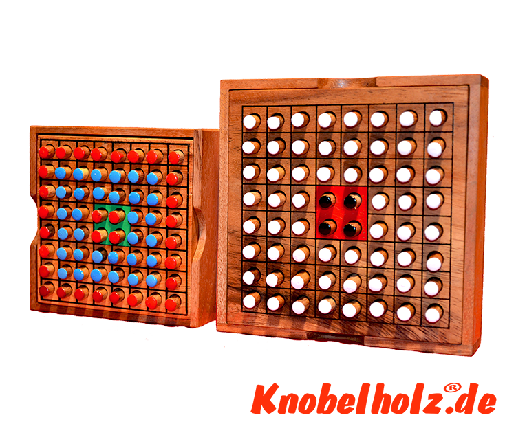 Othello Obversi large Strategiespiel das Beste Strategie Spiel für 2 Spieler aus Holz in den Maßen 13,5 x 13,5 x 3,2 cm, othello logic samanea wooden game