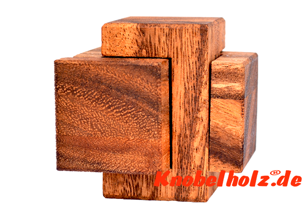 Interlock Cube 3 Puzzle large 3 Teile Würfel Puzzle in den Maßen  10,0 x 10,0 x 10,0 cm samanea wooden brainteaser 