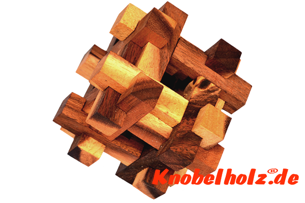 Käfig 24 Big Pen Puzzle Tavor Holzpuzzle tricky mit 24 Holzteilen Wooden IQ Game, Geduld Puzzle, Denkspiel in den Maßen 9,0 x 9,0 x 9,0 cm, samanea brain teaser