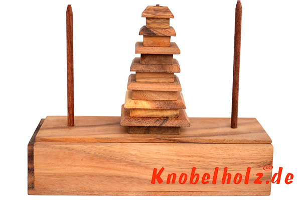 Chadi Turm von Hanoi mit 7 Platten Logikspiel in einer Holzbox Pagoda wooden puzzle