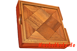 Tangram 2 Level Box mehr Figuren mit Vorlagen Holzpuzzle mit über 1200 Möglichkeiten Variante in Monkey Pod Box