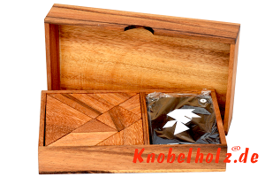 Tangram als Puzzle Battle mit über 1200 Möglichkeiten als 2 Spieler Variante in Monkey Pod Box
