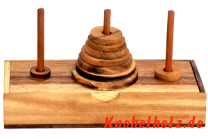 Turm von Hanoi mit 9 runden Scheiben Logikspiel in einer Holzbox Pagoda wooden puzzle