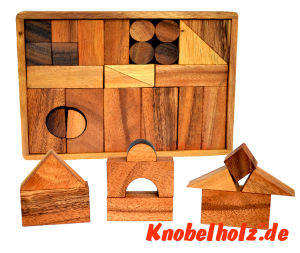 Kinder Holzbausteine, Block Builder, Kinderspiel, Holzpuzzle, Holzklötze, Bauklötze,