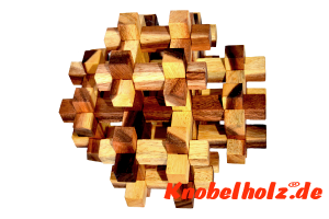 Aramas 3D Big Käfig  Holzpuzzle Käfig Puzzle Tavor Holzpuzzle tricky mit 36 Holzteilen Wooden IQ Game, Geduld Puzzle, Denkspiel in den Maßen 23,3 x 23,3 x 23,3 cm, samanea brain teaser