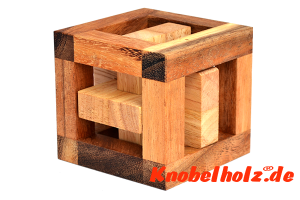 Catch Cross Cube Puzzle 3 D Interlock, Knobelspiel Puzzle aus Holz mit den Maßen 7,5 x 7,5 x 7,5 cm samanea wooden brain teaser