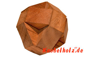 Cube Lock Ball Holzpuzzle 3D Einsteiger  Puzzle mit 6 Teilen in den Maßen 5,8 x 5,8 x 5,8 cm, samanea wood brain teaser