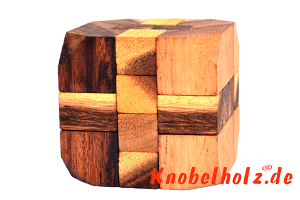 Diamond Cube extra large 3D Puzzle Holzteilen für eine Person in den Maßen 10,0 x 10,0 x 10,0 cm, samanea wooden puzzle brain teaser
