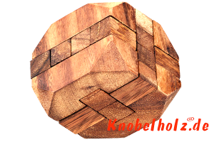 Diamond Cube large 3D Puzzle Holzteilen für eine Person in den Maßen 8,0 x 8,0 x 8,0 cm, samanea wooden puzzle brain teaser