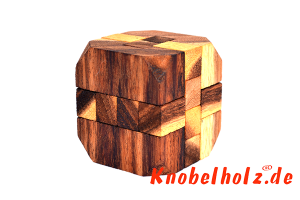 Diamond Cube 3D Puzzle Holzteilen für eine Person in den Maßen 4,8 x 4,8 x 4,8 cm, samanea wooden puzzle brain teaser