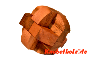 Diamond Cube medium Gara Interlock Holzpuzzle mit Teilen aus Holz, 3D Puzzle, Geduld Puzzle, Denkspiel in den Maßen 6,5 x 6,5 x 6,5 cm, samanea brain teaser puzzle