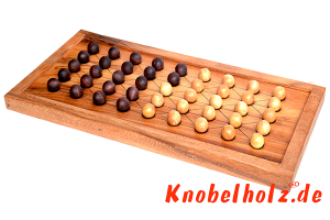 Fanorona Strategiespiel aus Samanea Holz für 2 Personen Spiel mit den Maßen 22,0 x 46,0 x 2,5 cm