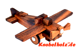 Flugzeug 3D Holzpuzzle Kinderpuzzle airplane wooden, IQ Puzzle, Geduld Puzzle, Denkspiel in den Maßen 16,0 x 15,0 x 5,0 cm, samanea brain teaser puzzle