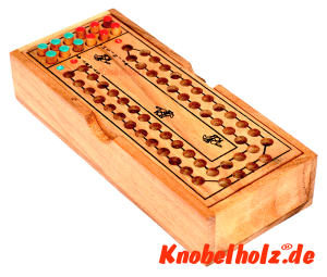 Pferde Rennen horse race, Würfelspiel für 2 Kinder mit den Maßen 20,4 x 8,4 x 3,7 cm , samanea wooden dice game