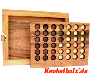 Connect Four Chips 2 Spieler Strategie Spiel Vier in einer Reihe, Bingo Samanea Holz Strategie Spiel mit Chips mit den Maßen 24,0 x 18,5 x 6 cm , connect four monkey pod bingo