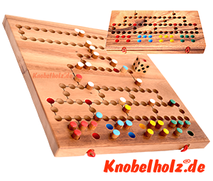 Barrikade, Blockade Spielbrett medium Würfelspiel aus Samanea Holz mit den Maßen 30,0 x 14,5 x 3,5 cm , barricade wooden game flip board monkey pod
