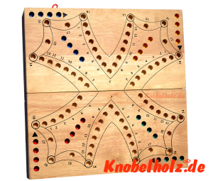 Tock Tock Game, Tac Spiel Unterhaltungsspiel mit Spielkarten in den Maßen 35,5 x 17,7 x 4,2 cm Dog game Tock Samanea wooden board