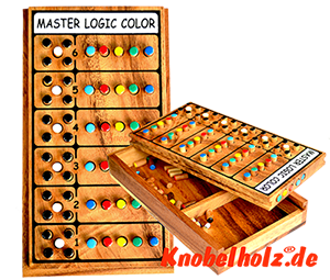 Master Logic Color Superhirn Logicspiel als Holzvariante  in den Maßen 20,8 x 11,5 x 4,5 cm, master logic samanea wooden game