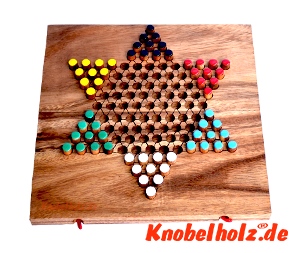 Sternhalma Brett medium 6 Spieler, chinese checker in der Samanea Holzbox Strategie Spiel für die Reise 