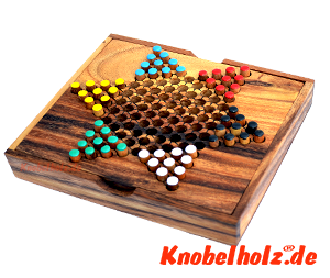 Sternhalma Box medium 6 Spieler, chinese checker in der Samanea Holzbox Strategie Spiel für die Reise 