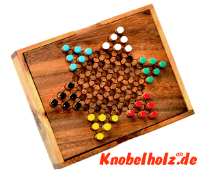 Sternhalma small 6 Spieler, chinese checker in der Samanea Holzbox Strategie Spiel für die Reise 