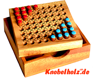 Halma für 2 Spieler, chinese checker in der Samanea Holzbox Strategie Spiel für die Reise 