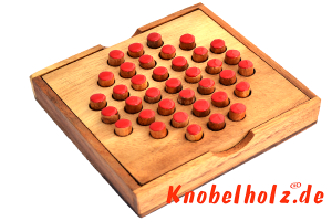 Solitaire Extra Pins large oder Steckhalama Box das beliebteste Strategie Spiel für 1 Spieler aus Holz in der samanea Holz Box