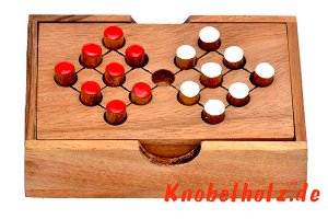 Switch 16 Strategiespiel Steckhalma colour checker samanea wooden box