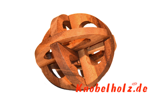 Global Holzpuzzle 3D Puzzle für eine Person in den Maßen 5,5 x 5,5 x 5,5 cm, samanea wooden puzzle brain teaser