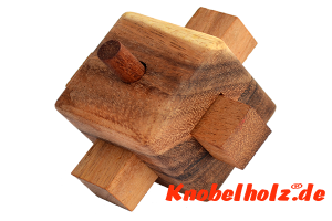 Hi Interlock Puzzle 3D, Schloss Knobelspiel ein Cube Puzzle aus Holz mit den Maßen 8,5 x 8,5 x 8,5 cm samanea wooden brain teaser