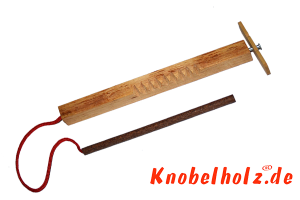Hui Hui Maschine, Zauberpropeller, Andersrum, Hui-Hui-Rad, Hui-Rädchen, Hui-Hui-Rädchen, Magische Windmühle, Trickpuzzle in den Maßen 4,0 x 20,8 x 1,5 cm, samanea holz
