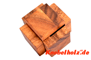 Interlock Cube 3 Puzzle medium 3 Teile Würfel Puzzle in den Maßen  6,4 x 6,4 x 6,4 cm samanea wooden brainteaser 