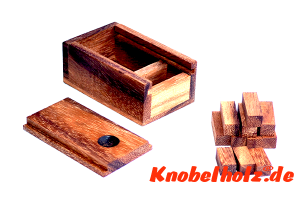 Little Box Puzzle, Little Box Holzpuzzle, Puzzle 3D, Wooden IQ Game, Geduld Puzzle, Denkspiel in den Maßen 8,5 x 5,3 x 3,8 cm, samanea brain teaser