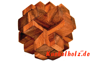 Locking Wooden Cube Interlock Puzzle aus Holz in den Maßen 4,8 x 4,8 x 4,8 cm, monkey pod puzzle