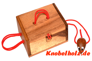 Mausefalle Secret Ring Box Schnur Puzzle Mouse Save Geschenk Box Secret Box Puzzle mit den Maßen 14,2 x 10,4 x 4,3 cm samanea wooden brain teaser