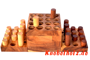 Mindeful Strategiespiel aus Monkey Pod Holz für 2 Personen Spiel mit den Maßen 17,0 x 12,0 x 10,0 cm