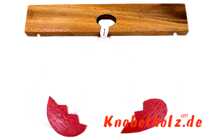 String Puzzle Herz XL Romeo und Julia das Schnurpuzzle oder Stringpuzzle beide Kugeln sollen sich auf einer Seite treffen