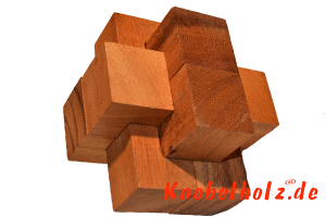 Teufelsknoten XL, der Urknoten der Holz und Knobelspiele auch als Zimmermannsknoten bekannt ein interlock wooden puzzle
