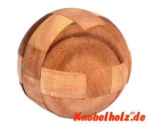 Baseball Holzpuzzle, interlock wooden puzzle samanea wood monkey pod mit den Maßen 7,0 x 7,0 x 7,0 cm 