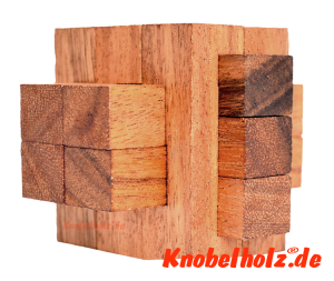 contra puzzle large das große interlock puzzle für die Reise zum knobeln, ein knobelspiel in den Maßen 8,0 x 8,0 x 8,0 cm samanea holz wooden puzzle