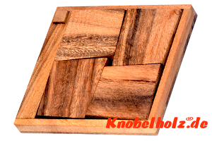 Possible Pack Puzzle Holz Legespiel in Holzbox mit den Maßen 11,5 x 10,2 x 1,4 cm samanea wooden brain teaser 