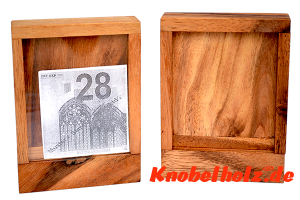 Money Box Puzzle geheime Kiste in 3D, Knobelspiel ein Puzzle mit den Maßen 12,0 x 9,8 x 2,6 cm samanea wooden brain teaser